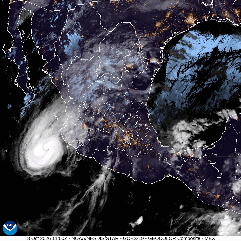 GOES-19 GeoColor Mexico - Los Cabos